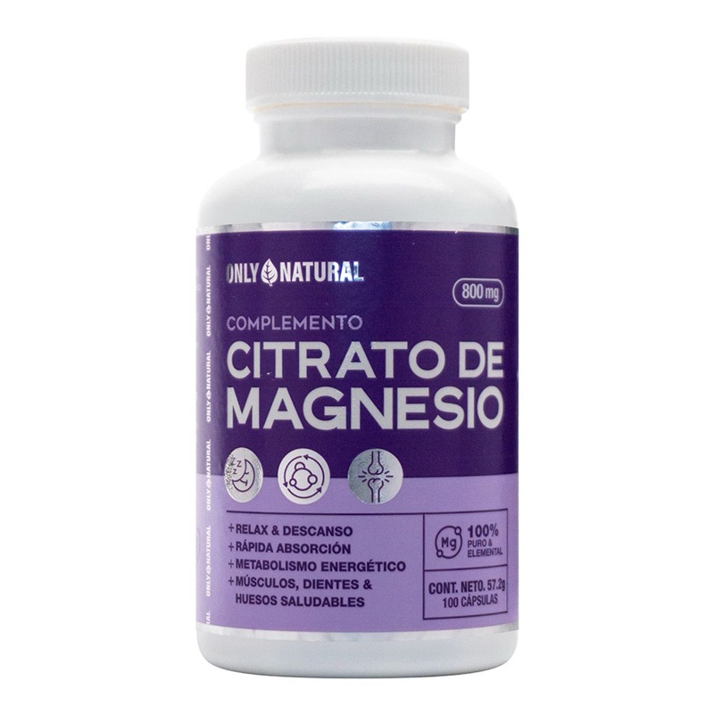 Bottle of Only Natural Magnesium Citrate, 100 capsules