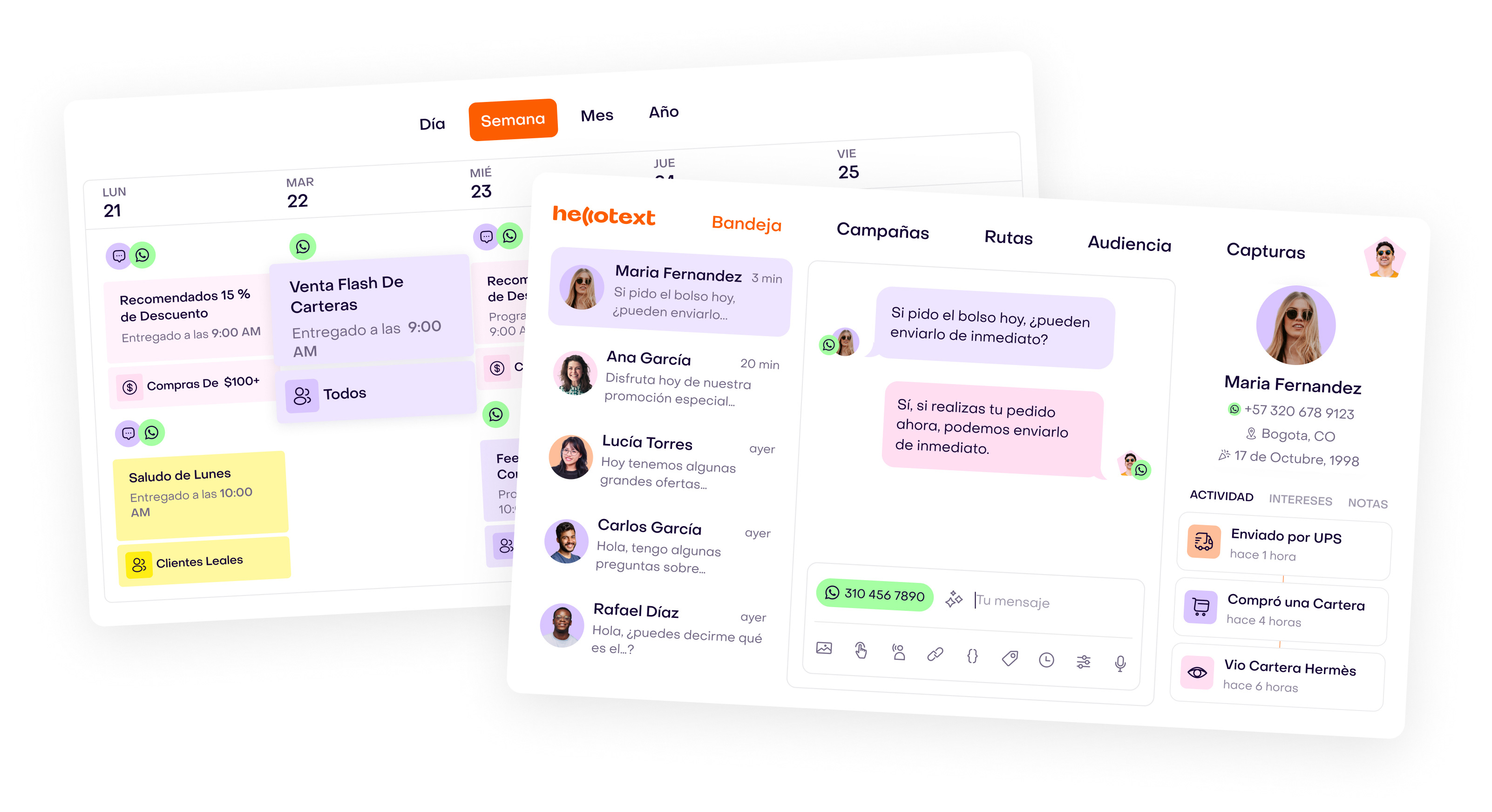 Campañas de SMS y WhatsApp y CRM Multiagente para WhatsApp