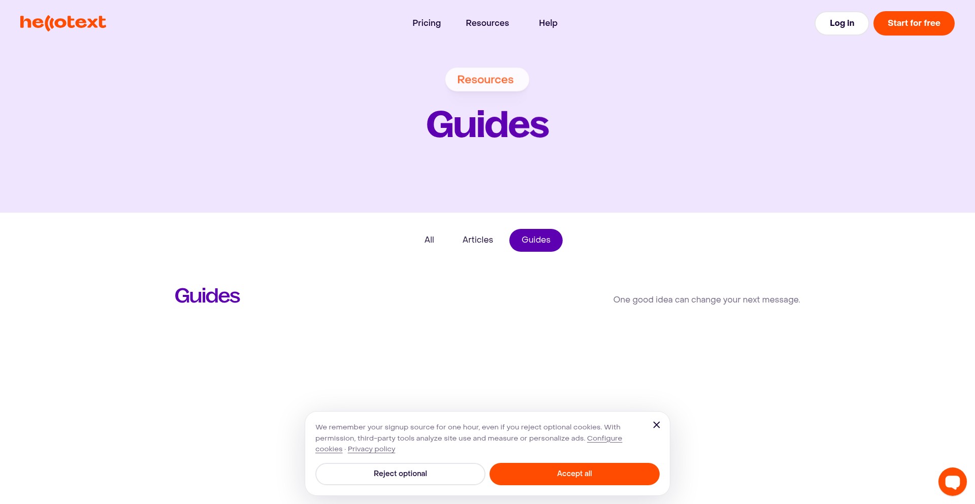 Guides | Hellotext